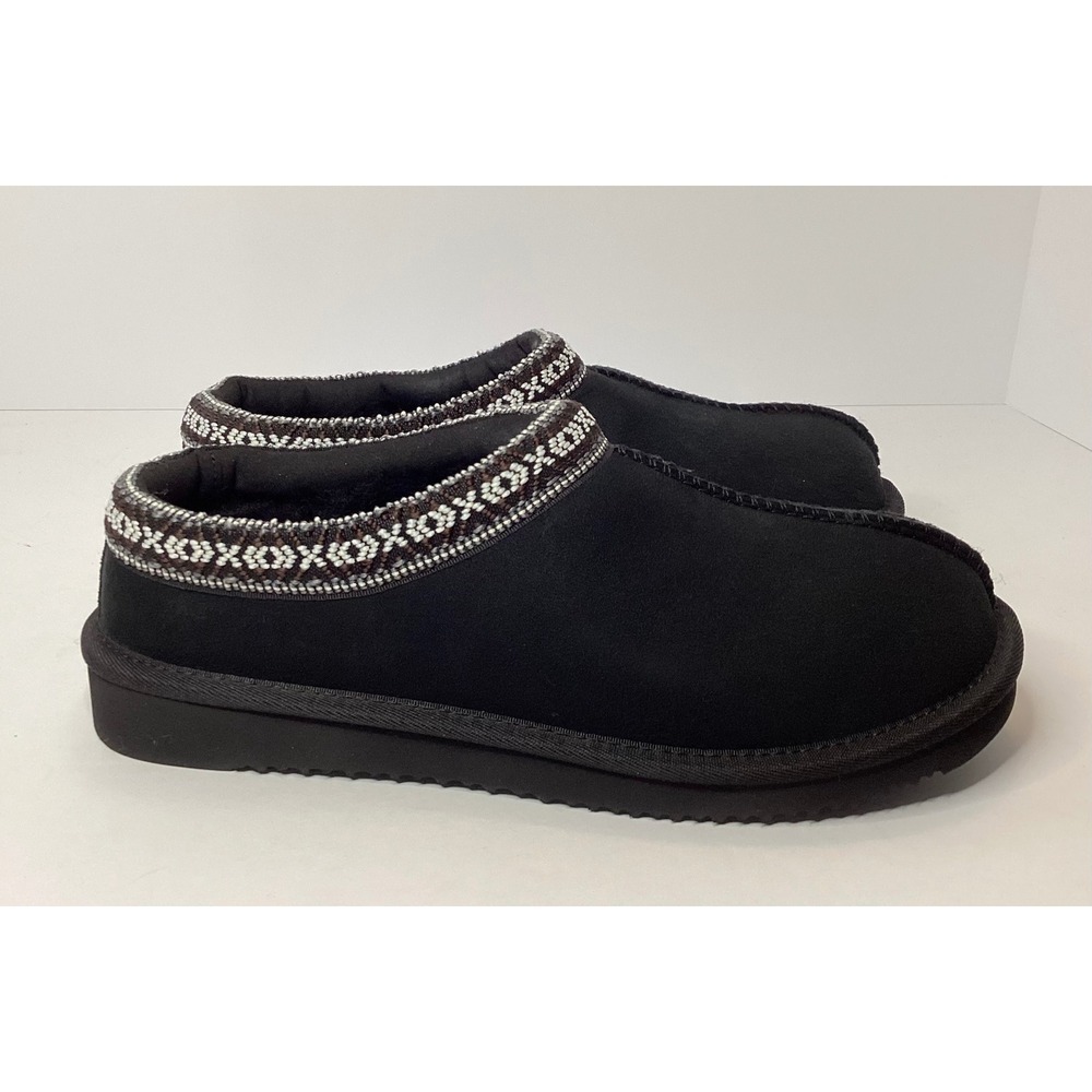Kirkland Signature Unisex Genuine Shearling Slippers 6/7  Black NIB